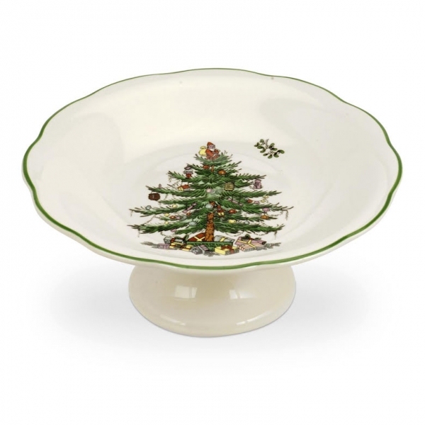Christmas Tree Tårtfat på Fot, Ø 18cm - Spode