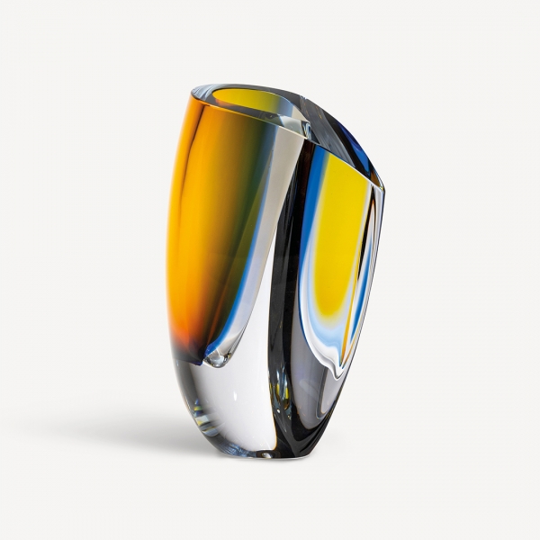 Mirage vas blue/amber H 31 cm - Kosta Boda