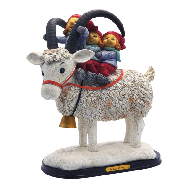 Stor Julbock med 3 Barn - Rolf Lidberg