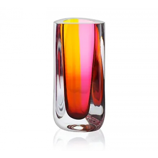 Refractio Vase Bernstein/Rosa H 19,5 cm - Vas Vitreum