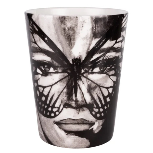 Golden Butterfly Mugg 35cl, Svart/Vit - Carolina Gynning
