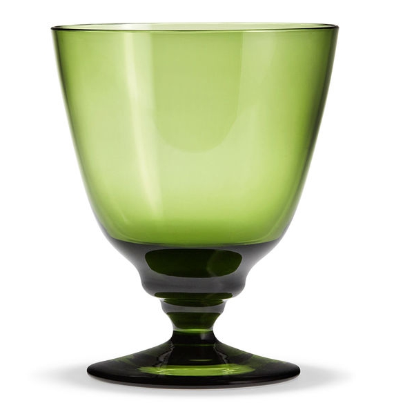 Flow Glas på fot olivgrön 35 cl - Holmegaard
