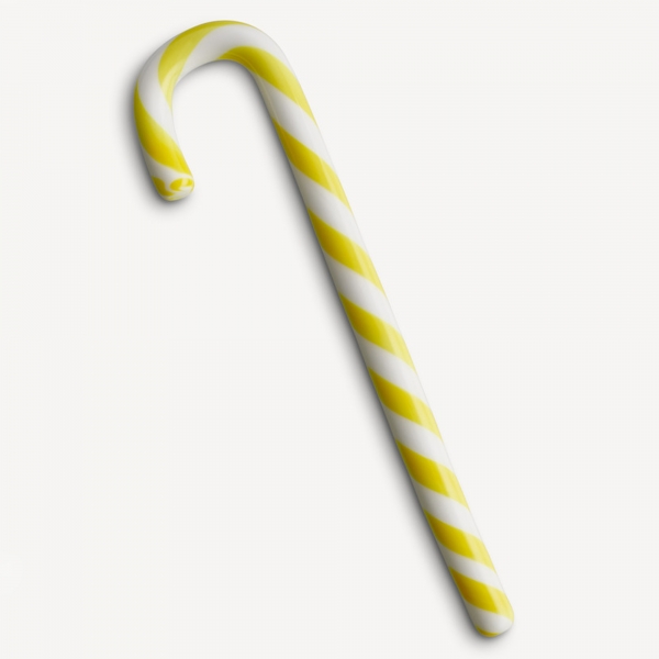 Polka Candy Cane Vit/Gul, 17cm - Kosta Boda