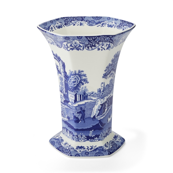 Blue Italian Sexkantig Vas H 27 cm - Spode