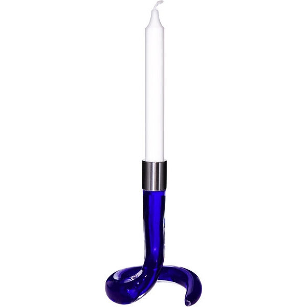 Cobra Ljusstake Blå, 17,5cm - Vas Vitreum