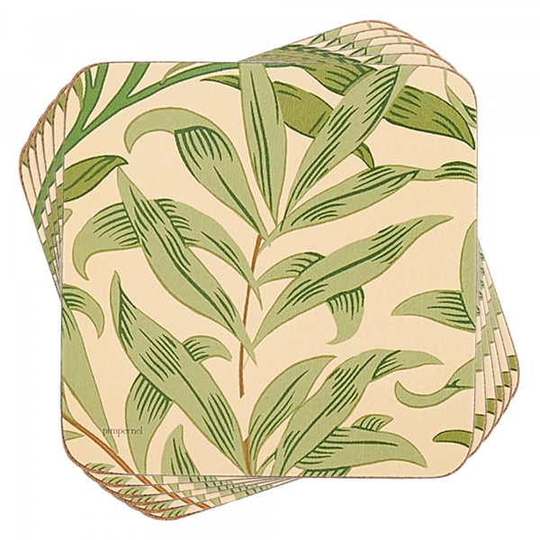 Willow Bough Grön Glasunderlägg, 6-pack - Morris & Co