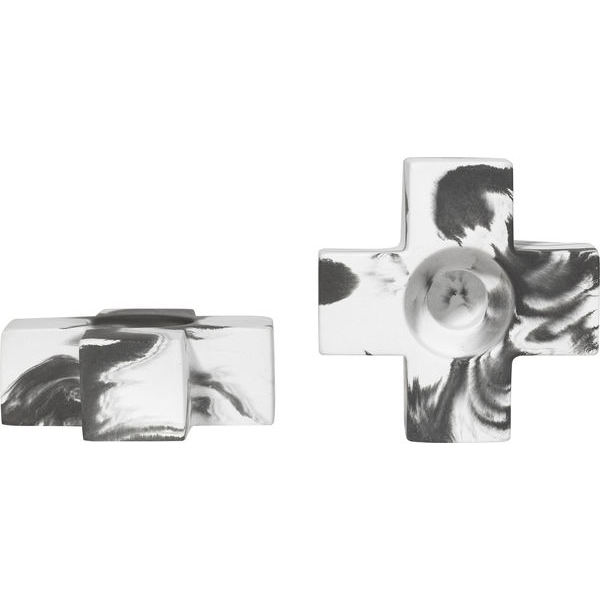 Plus Candle Holders Graphite Light Marbled - Craft Studio Stockholm