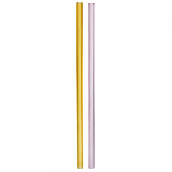 Sipsavor Sugrör Rosa/Gul, 2-pack - Kosta Boda