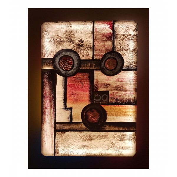 Glastavla & Belysning Silverringar, Liten - Benjamin