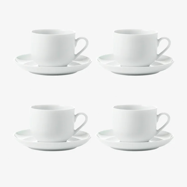 Atelier kaffekopp med fat, 4-pack - Aida