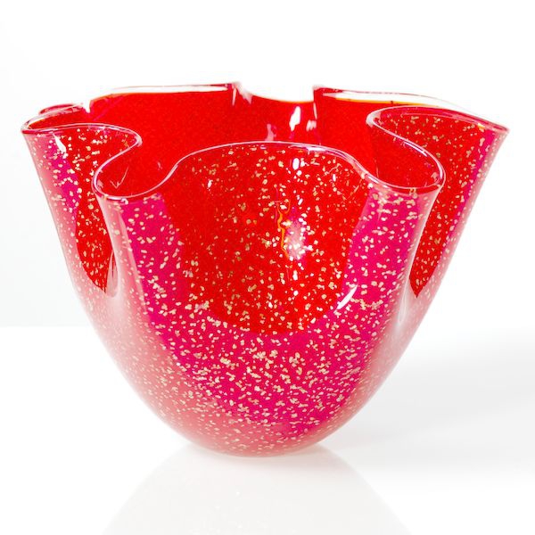 Bling Skål Röd, H 20cm - Studio Glashyttan Åhus