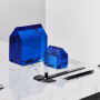 Kosta Haus, Blau, Klein, H 7,8cm