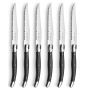 Lou Laguiole Grill Knife w Block, Anthracite, 6-pack