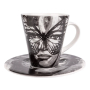 Golden Butterfly Espressokopp & Fat, Svart/Vit