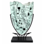 Glasvase Sort/Hvid & Smedejernsfod H 47,5 cm