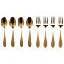Frost dessert cutlery 8 pieces brass