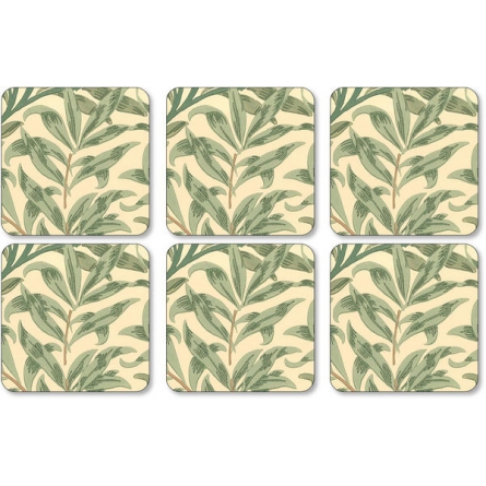 Willow Bough Coasters Green, 6-pack