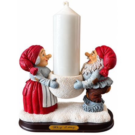 Julemandspar Lyslanterne H 15cm - Julefigur