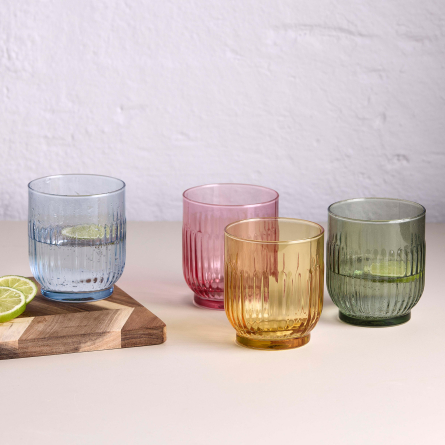Café Water Glass Mixed Colors 33cl, 4-pack