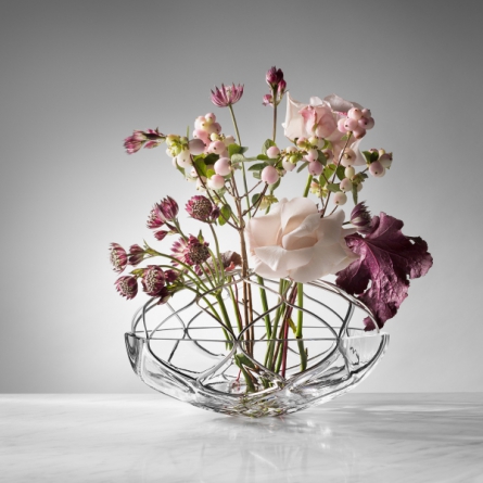 Bloom Vase Clear/Metal, H 28cm