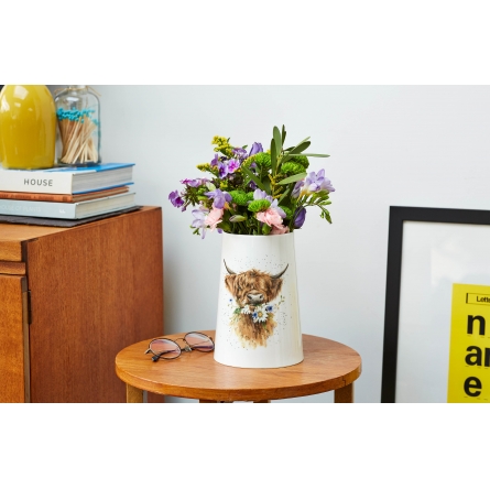 Wrendale Vase Highland Cow, 20cm