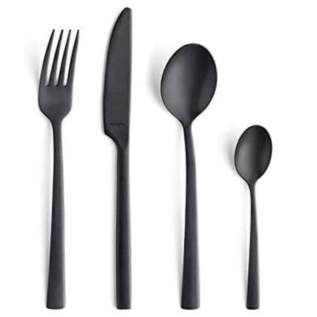 Manille Vintage Black Cutlery Set, 16 Pieces