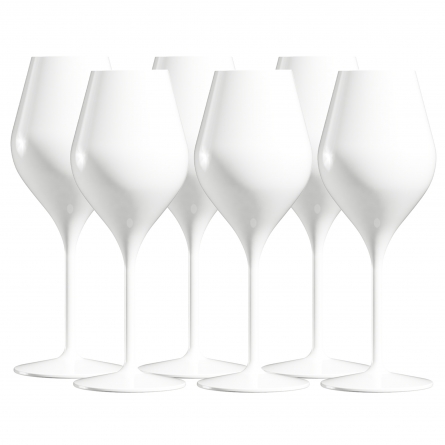 Sunset White plastic wine glasses 46 cl, 6-pack