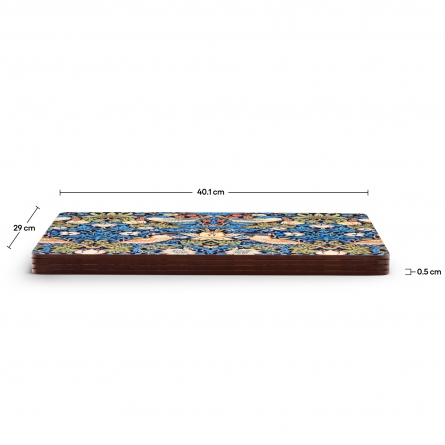 Strawberry Thief Blue Table mats Large 4-pack
