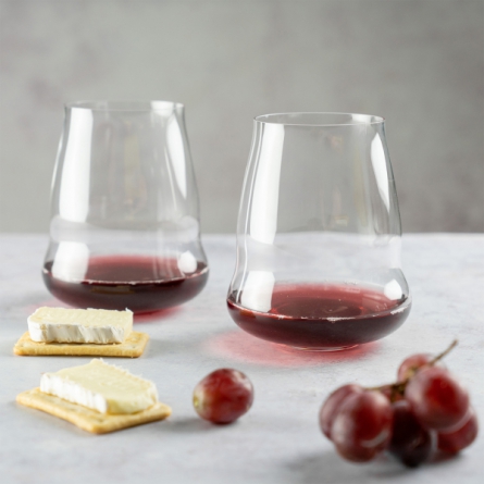 Red Stemless Wine Glasses - 2 Pack