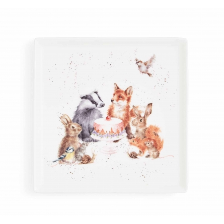 Woodland Party Square Plate, 18x18 cm