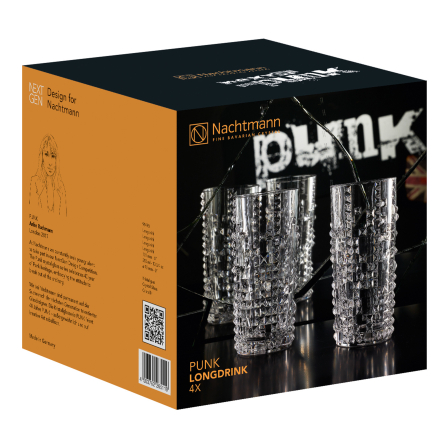Punk Longdrink Glass 39cl, 4-pack