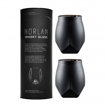 Norlan Vaild Whiskey glass  2-pack 17.5cl, Black