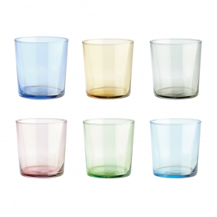 Water glass 34.5 cl Mixed Colors 6-pack