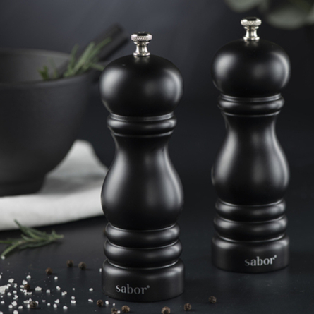 Salz- und Pfefferstreuer-Set, matt schwarz