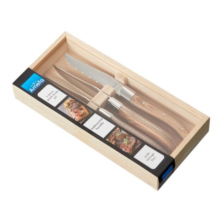 Natural Grillkniv Royal Steak, 4-pack i Träbox