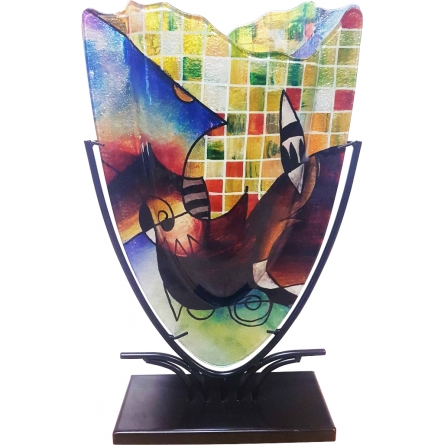 Glass vase Surf with stand H 47.5 cm