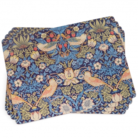 Strawberry Thief Blue Table mats Large 4-pack