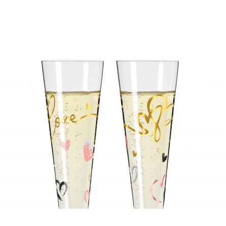 Goldnacht Champagne Glass Love 20cl, 2-pack