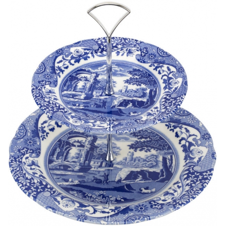 Blue Italian Cake Stand H 20cm