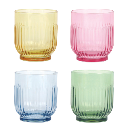 Café Water Glass Mixed Colors 33cl, 4-pack