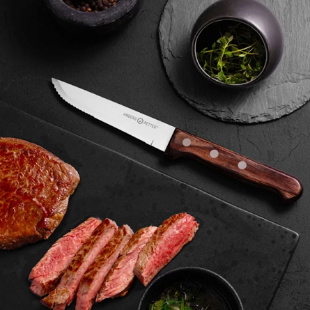 Classic grill knife 6-pack natural/shiny