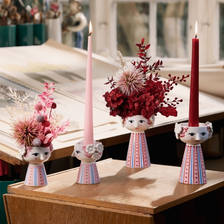 Eva Candlestick H9.5 cm pink
