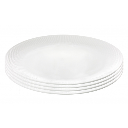 Relief White Dessert Plate 20cm, 4-pack
