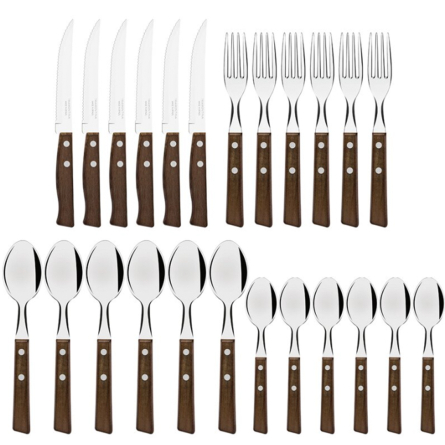 Traditional Cutlery Set 24 Pieces – Brown