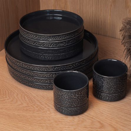 Service C Lille Tallerken Antracit, 4-pak