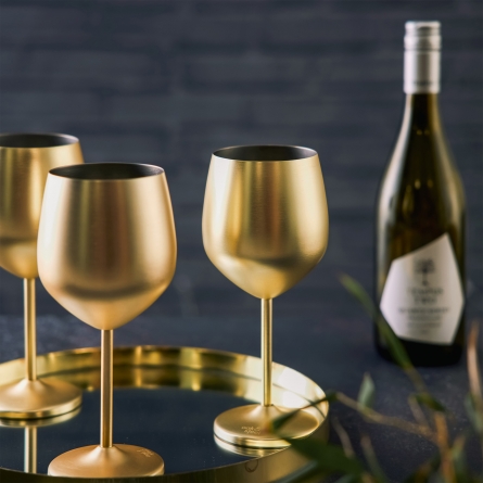 Wine Glass Matte Gold 50cl, 4-pack
