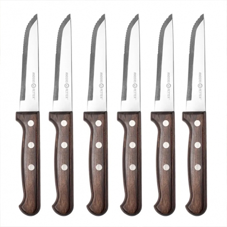 Classic grill knife 6-pack natural/shiny
