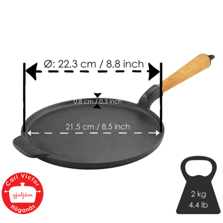 Pannkakspanna Gjutj&auml;rn, &Oslash; 23cm