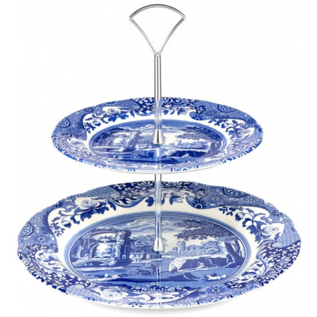 Blue Italian Cake Stand H 20cm