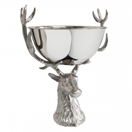 Small Punsch Bowl & Stand, Stag